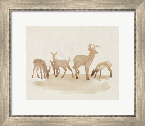 Framed Whitetail Herd II Print