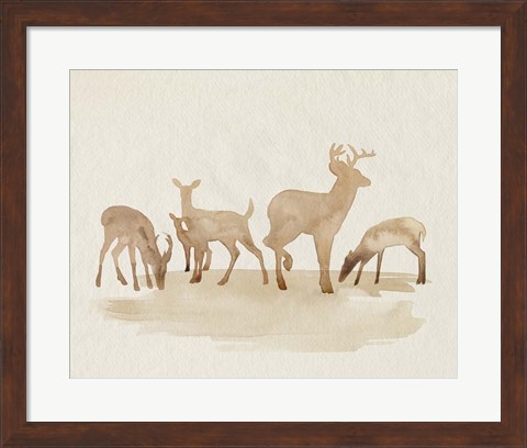 Framed Whitetail Herd II Print