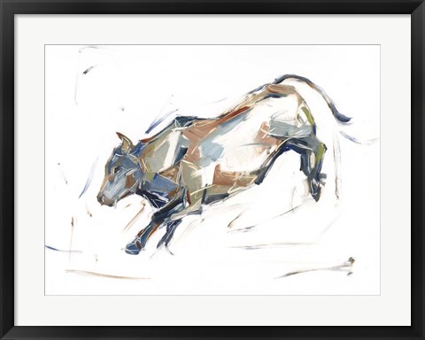 Framed Modern Bull Study II Print