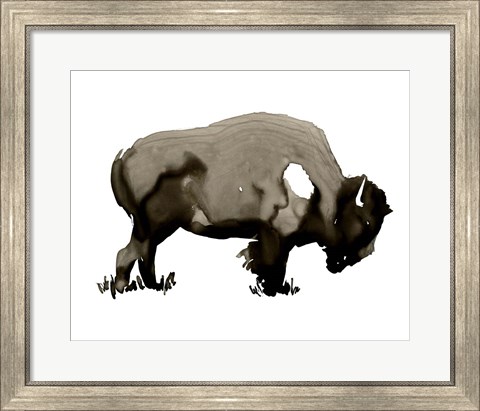 Framed Monochrom Bison I Print