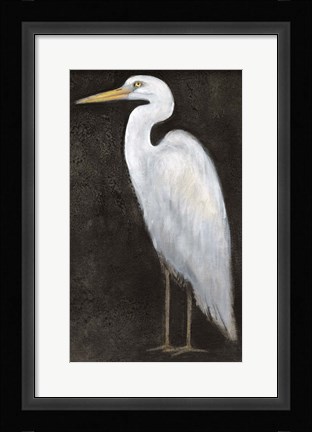 Framed White Heron Portrait II Print