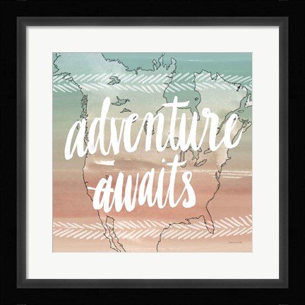 Framed World Traveler IV Neutral Print