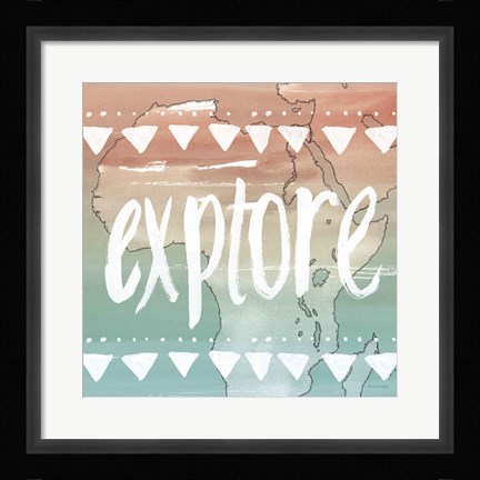 Framed World Traveler III Neutral Print