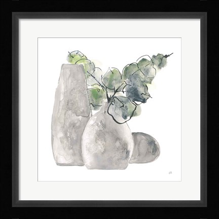 Framed Three Vases IV Print