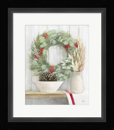 Framed Natural Christmas I Print
