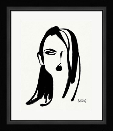 Framed Brush Portrait VI Print