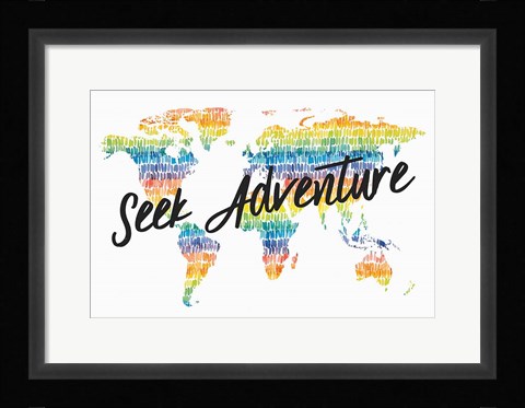 Framed Rainbow World I Adventure Print
