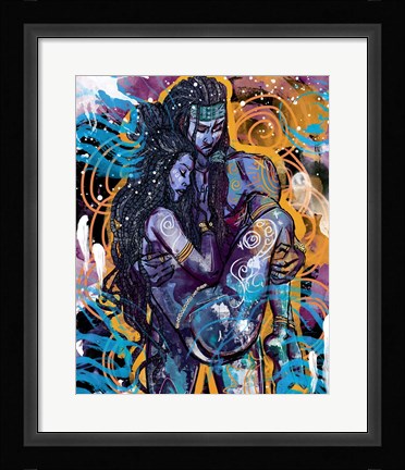 Framed Moon and Sun Print