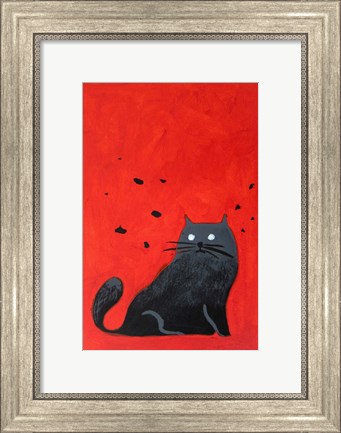 Framed Stray Black Cat Print