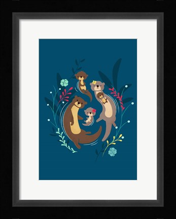 Framed Otter Family Print