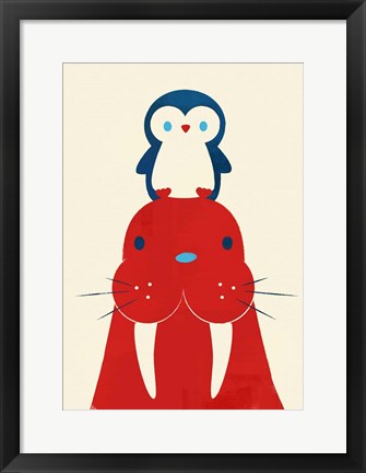 Framed Penguin and Walrus Print