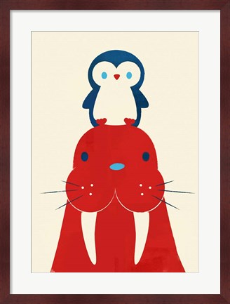 Framed Penguin and Walrus Print