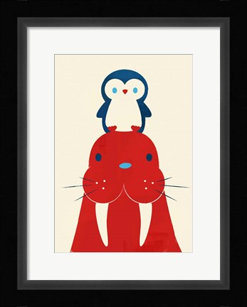 Framed Penguin and Walrus Print