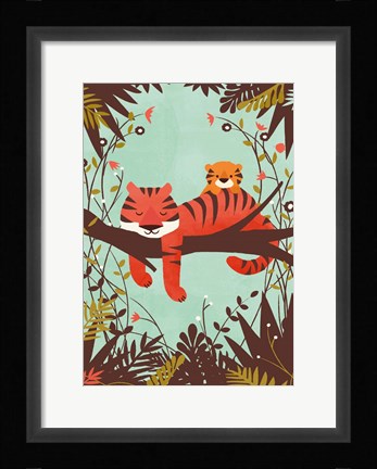Framed Sleeping Tiger Print