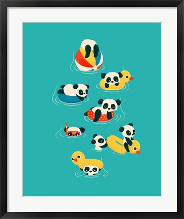 Framed Tubing Pandas Print