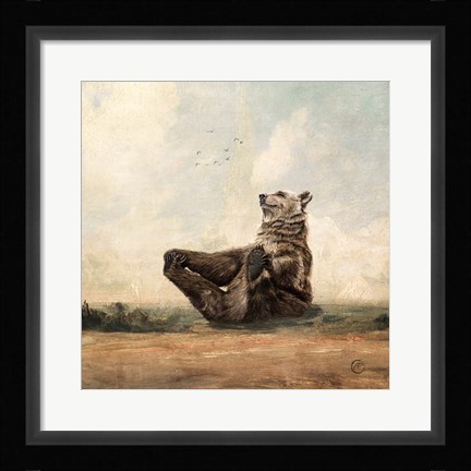 Framed Yo, The Yoga Bear Print