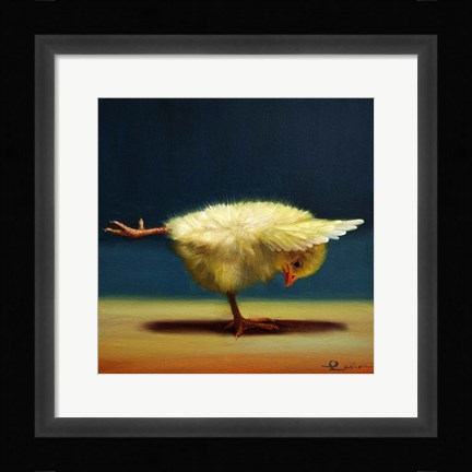 Framed Yoga Chick Balancing Beam Print