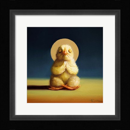 Framed Yoga Chick Lotus Print