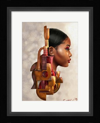 Framed Mahogany Strings Print