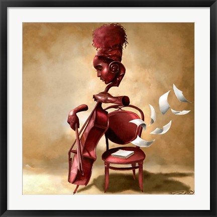 Framed Solo Cellist Print