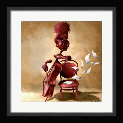 Framed Solo Cellist Print