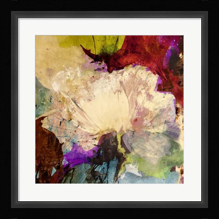 Framed Floating Flowers I (detail) Print