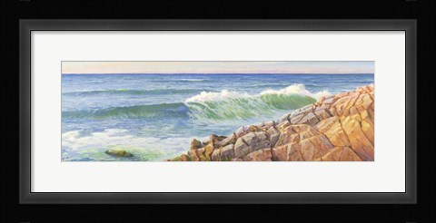 Framed Onde sulla Scogliera Print