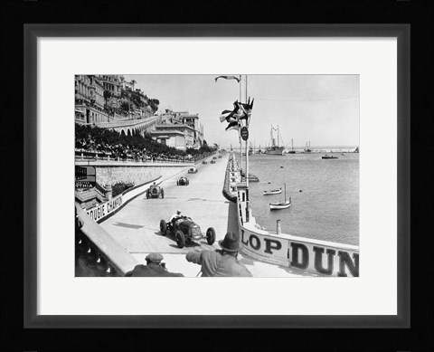 Framed After the start of the 1931 Monaco Grand Prix Print