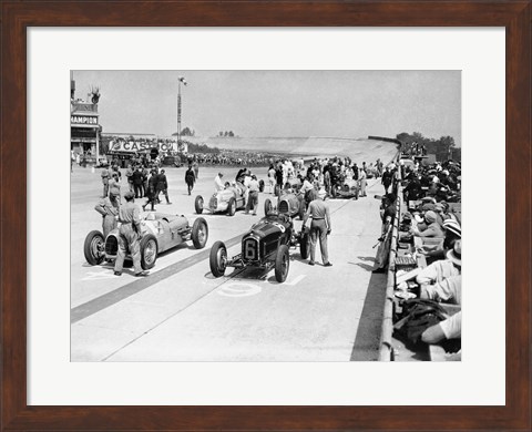 Framed Grid of the 1934 French Grand Prix Print