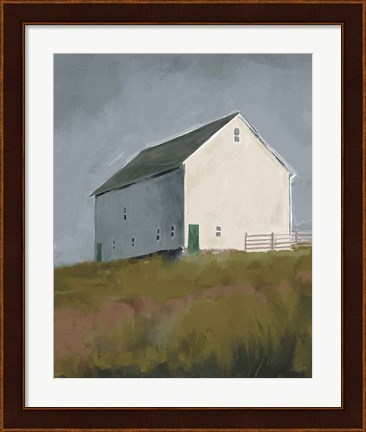 Framed White Barn I Print