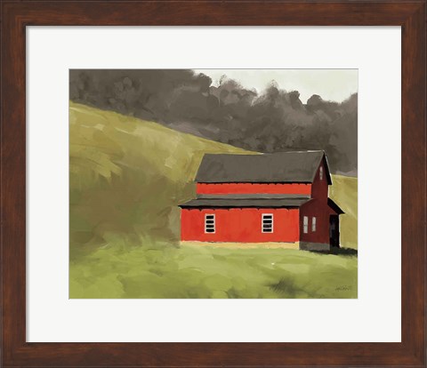 Framed Red Barn I Print