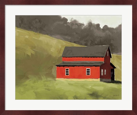Framed Red Barn I Print