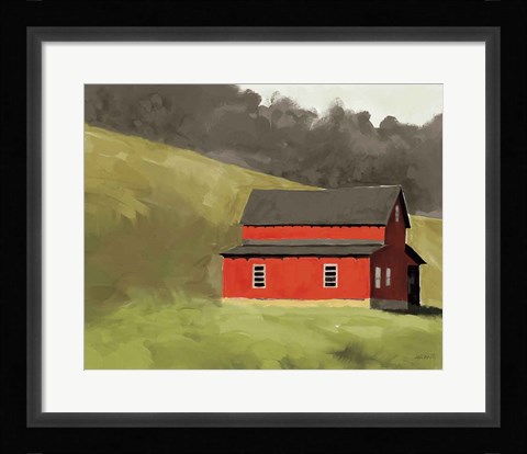 Framed Red Barn I Print