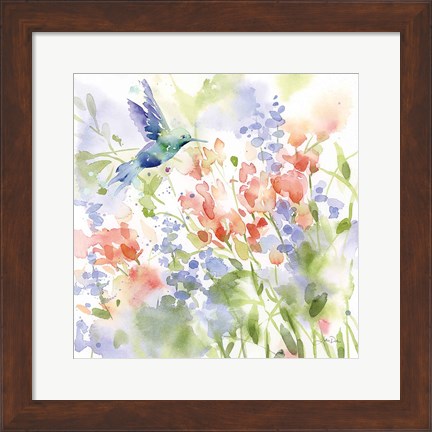 Framed Hummingbird Meadow Print