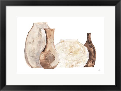 Framed Neutral Vases II Print