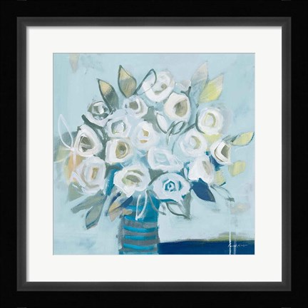 Framed White Roses Light Crop Print