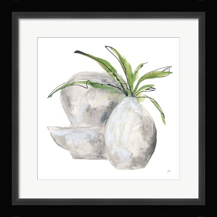 Framed Three Vases I Print