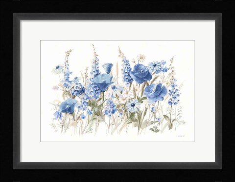 Framed Wildflowers in Bloom I Blue Print