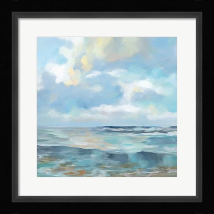 Framed Summer Clouds Light Sq Print