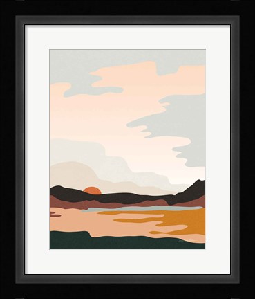 Framed Hills and Valleys III Boho Print