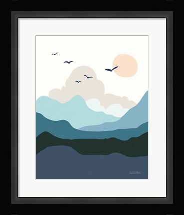 Framed Hills and Valleys II Blue Print