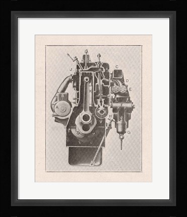 Framed French Engine I Print