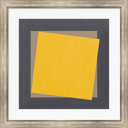 Framed Geo Natural Core Yellow Print