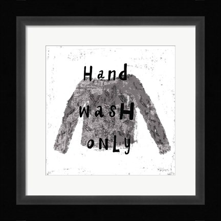 Framed Laundry Rules IV BW Print