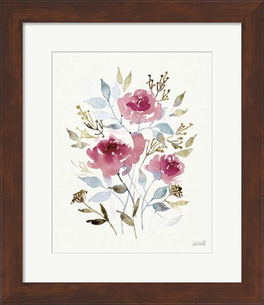 Framed Soft Bouquet II Print