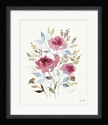 Framed Soft Bouquet II Print