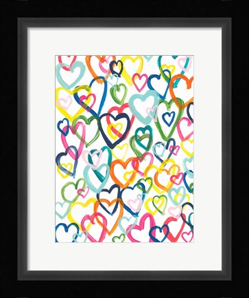 Framed Hearts In Multiples Print