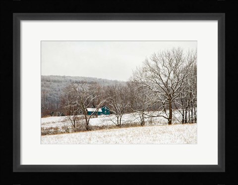 Framed Teal Farmhouse Print