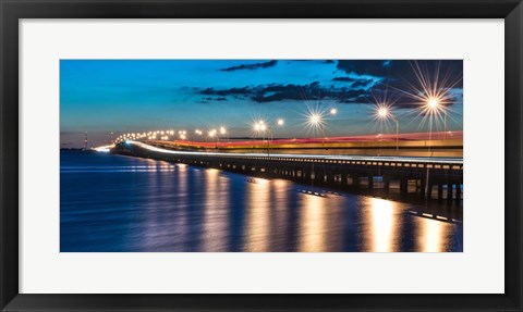 Framed Night Bridge Print