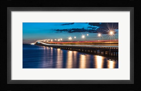 Framed Night Bridge Print